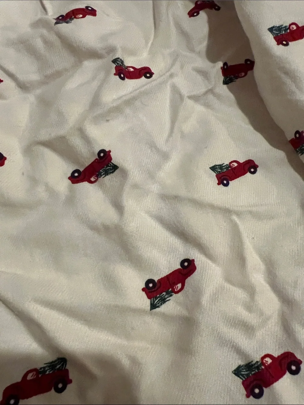 Carter's Cream Button-Down Shirt with Red Car Print